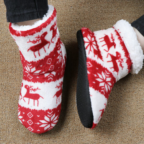 Christmas Elk Floor Shoes Indoor Socks